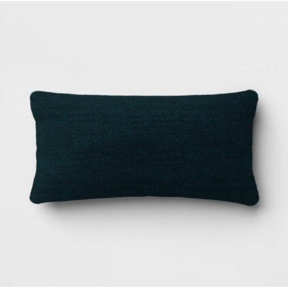 10"x20" Variegated Solid Outdoor Lumbar Pillow Teal Blue - Threshold - Picture 1 of 4